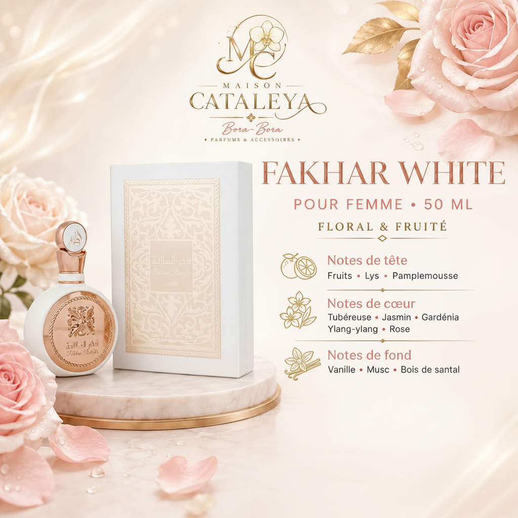 Eau de parfum Fakhar Ameerate White pour femme – 50 ml